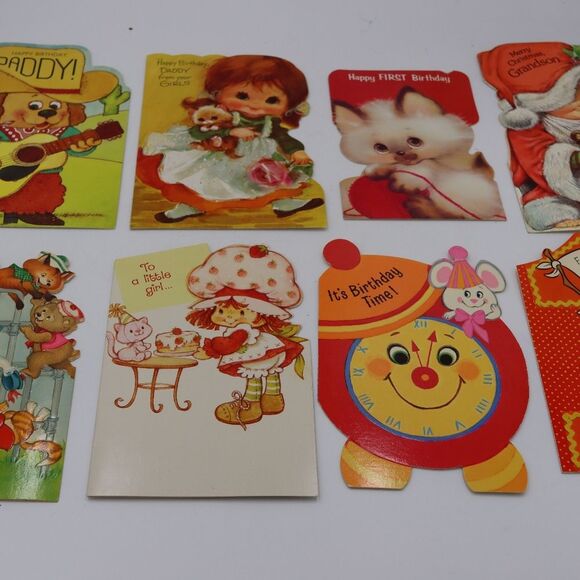 Vintage Ephemera Greeting Card Lot Of 80s Vintage Cute Kitchy Cards Written In - Picture 1 of 16